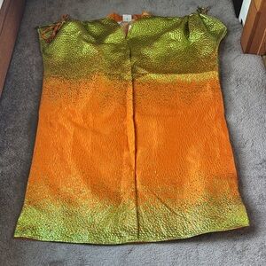 Amunyelia Green/Orange African Bubu Dress SIZE OS